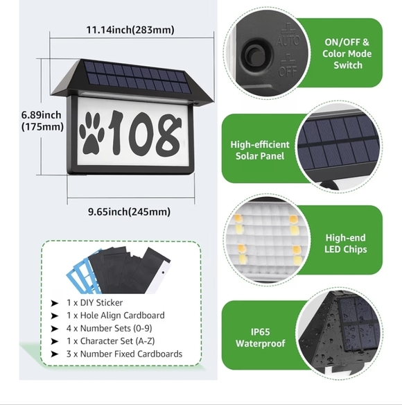 Deerdance Solar Address Sign - Picture 3 of 7